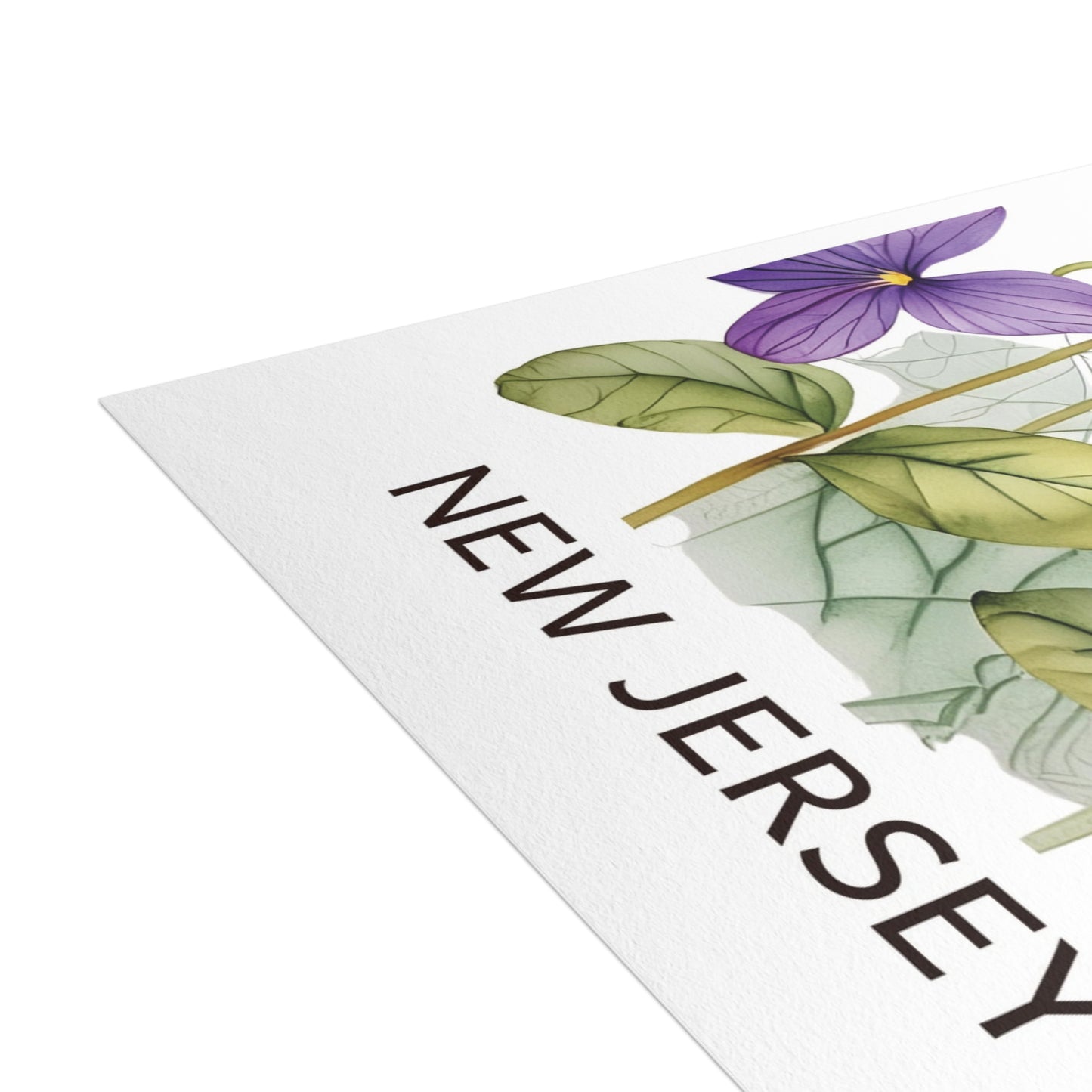 New Jersey | Goldfinch & Violet Flowers | Home State Greeting Card