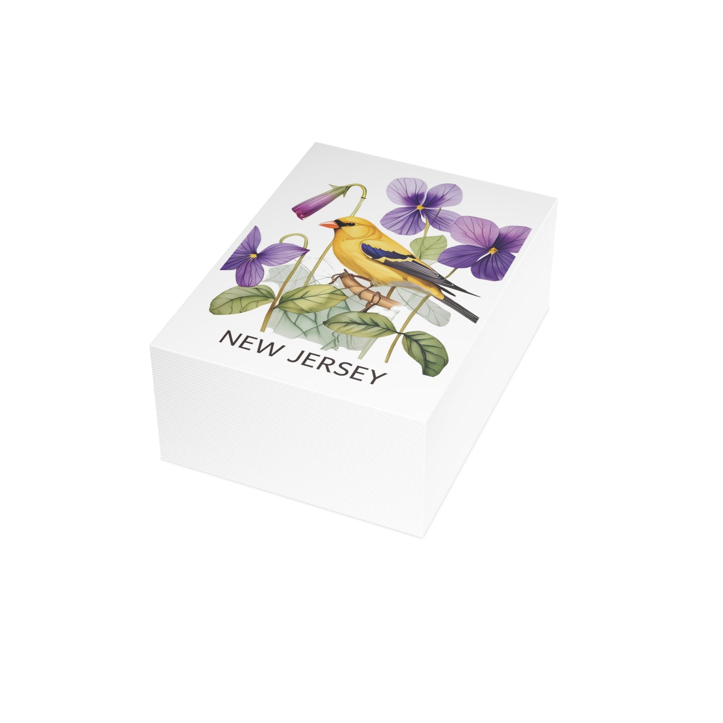 New Jersey | Goldfinch & Violet Flowers | Home State Greeting Card