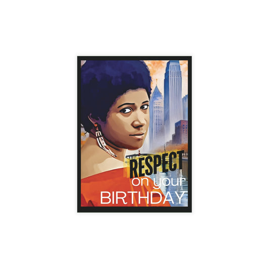 Respect on Your Birthday | Aretha Franklin & Detroit City Background | Home State Greeting Card