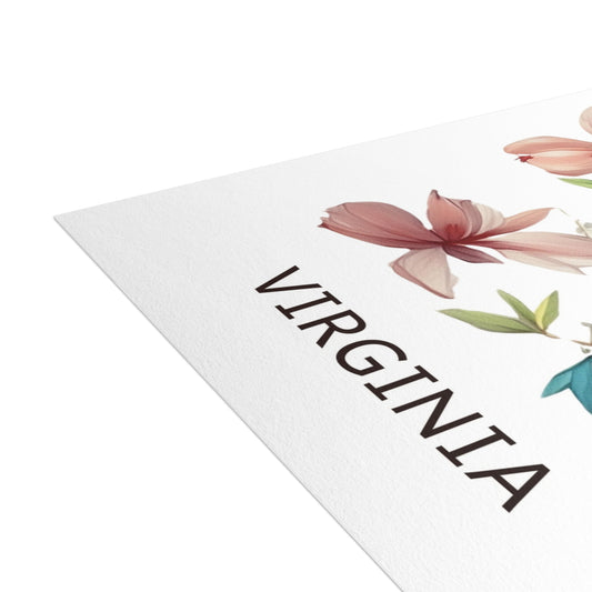 Virginia | Red Cardinal & Cherry Blossoms | Home State Greeting Card