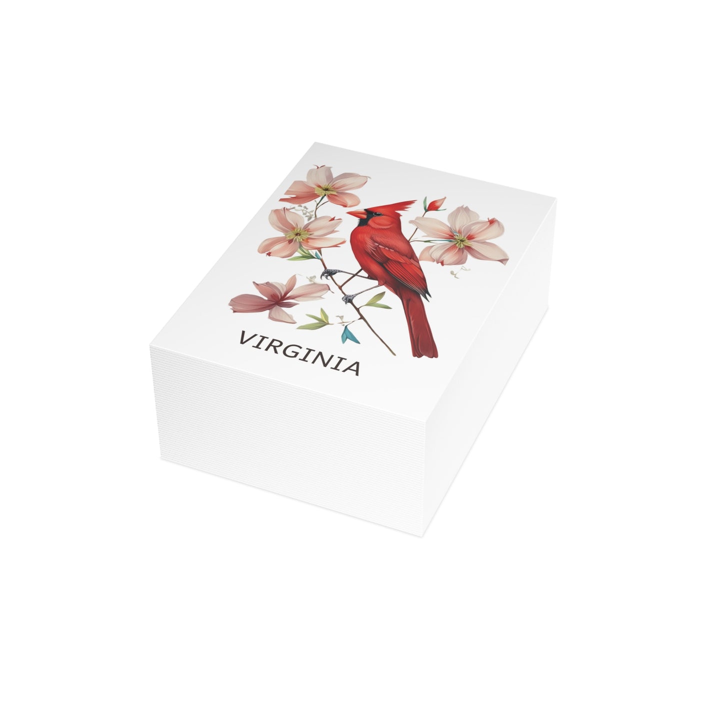 Virginia | Red Cardinal & Cherry Blossoms | Home State Greeting Card