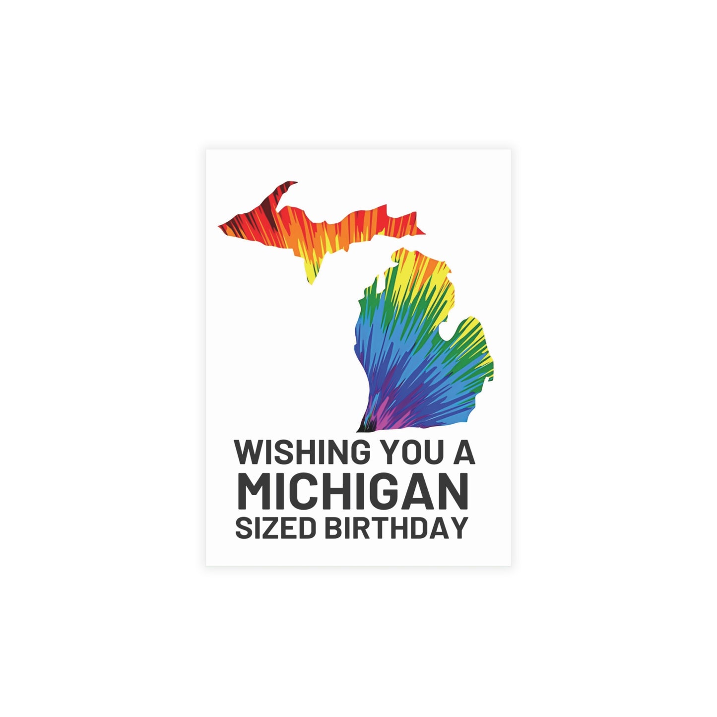 Wishing You a Michigan-Sized Birthday | Michigan Map | Home State Greeting Card