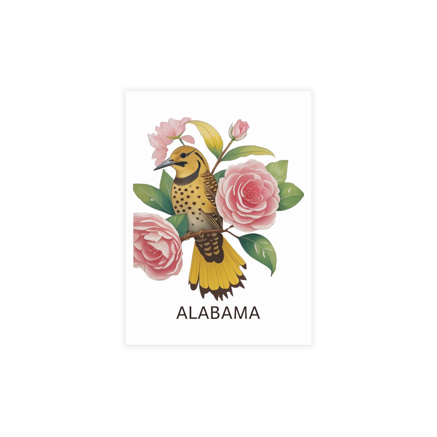 Alabama | Yellowhammer & Camellias | Home State Greeting Card