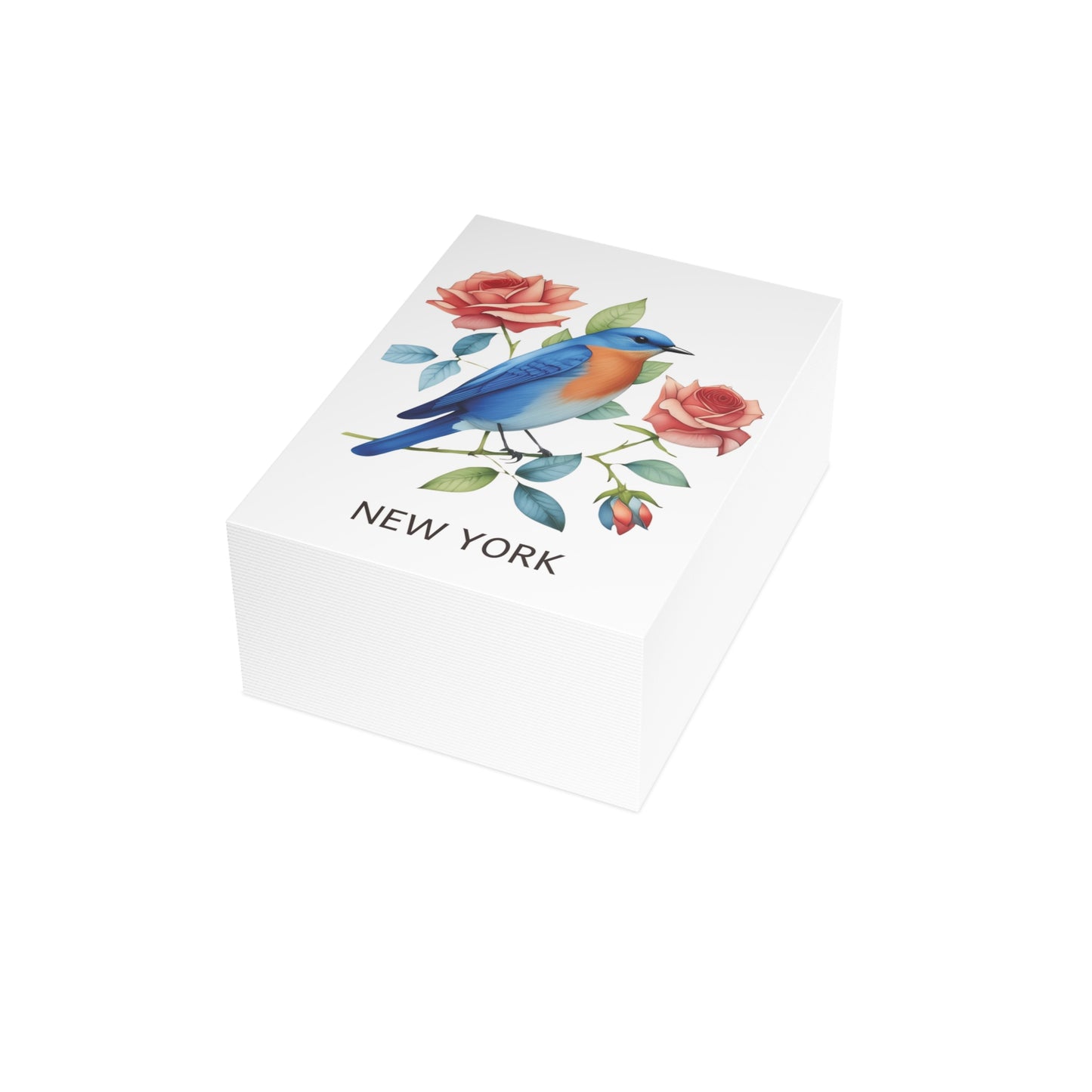 New York State | Bluebird & Roses | Home State Greeting Card