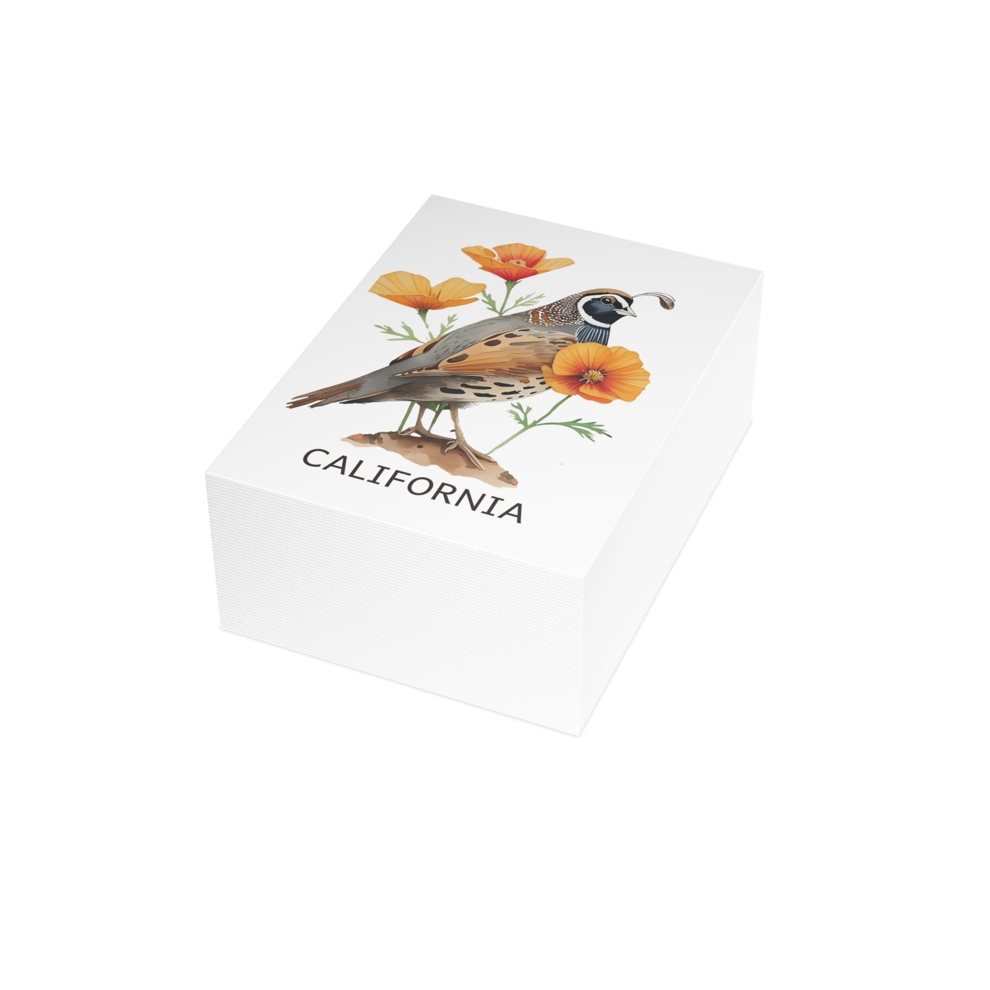 California | Valley Quail & Poppies | Home State Greeting Card