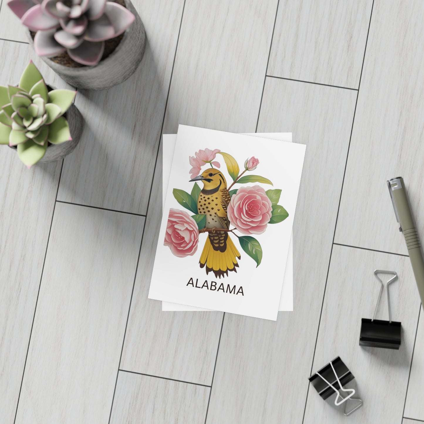 Alabama | Yellowhammer & Camellias | Home State Greeting Card