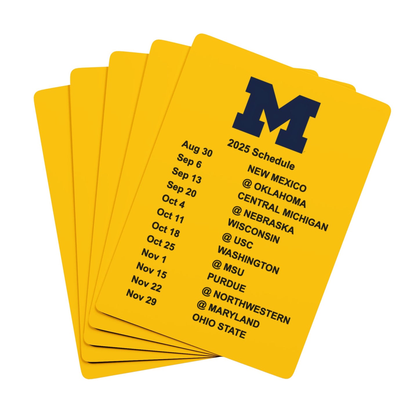 Michigan Schedule Poker Playing Cards