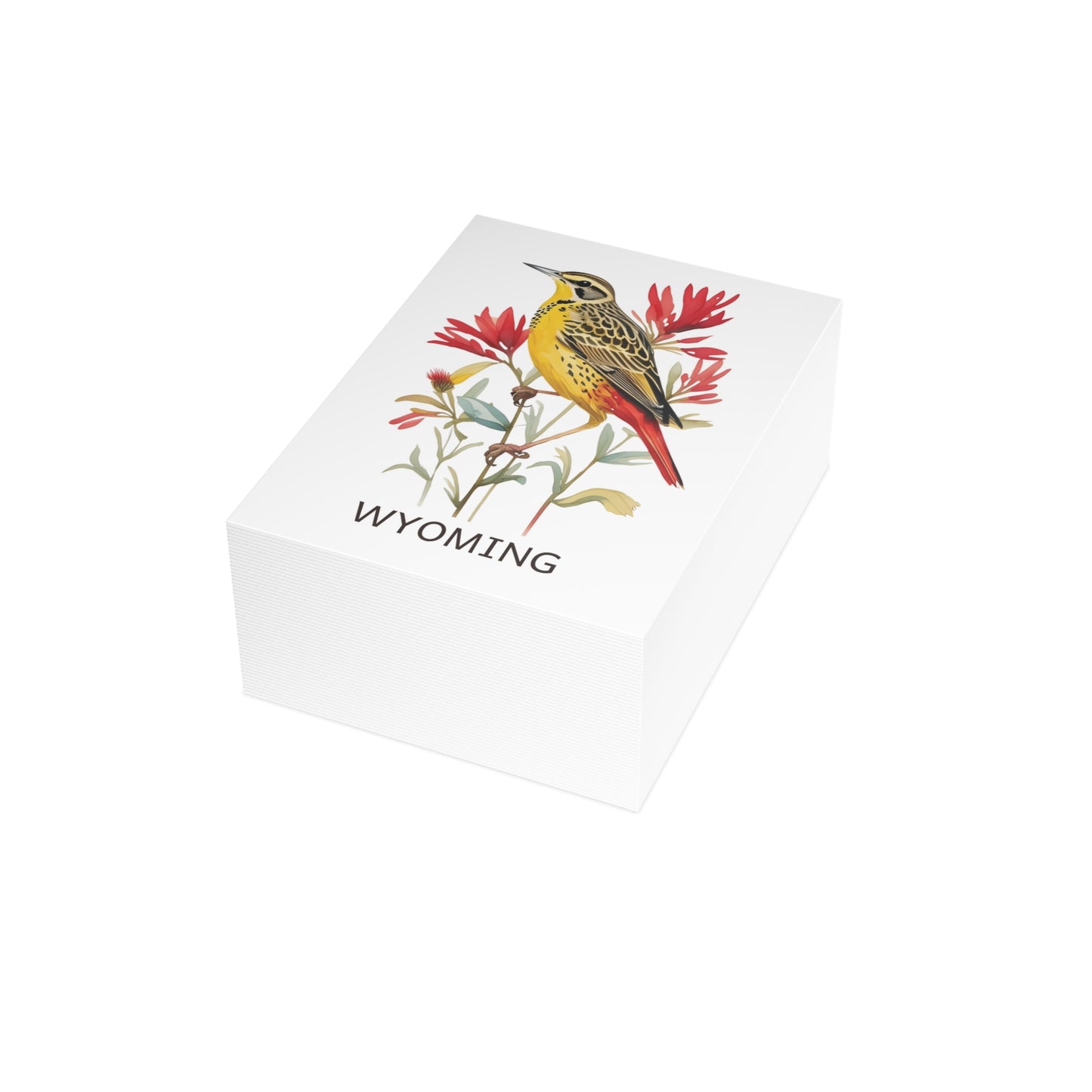 Wyoming | Meadowlark & Indian Paintbrush Flowers | Home State Greeting Card