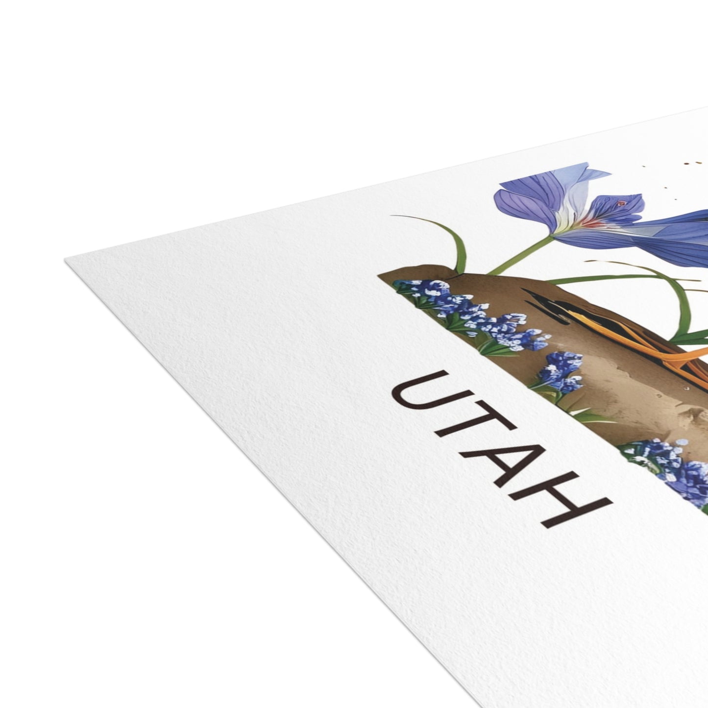 Utah | Gull & White Flowers | Home State Greeting Card