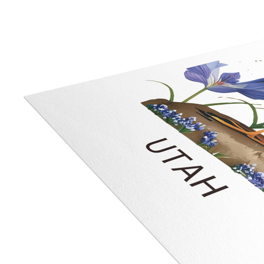 Utah | Gull & White Flowers | Home State Greeting Card