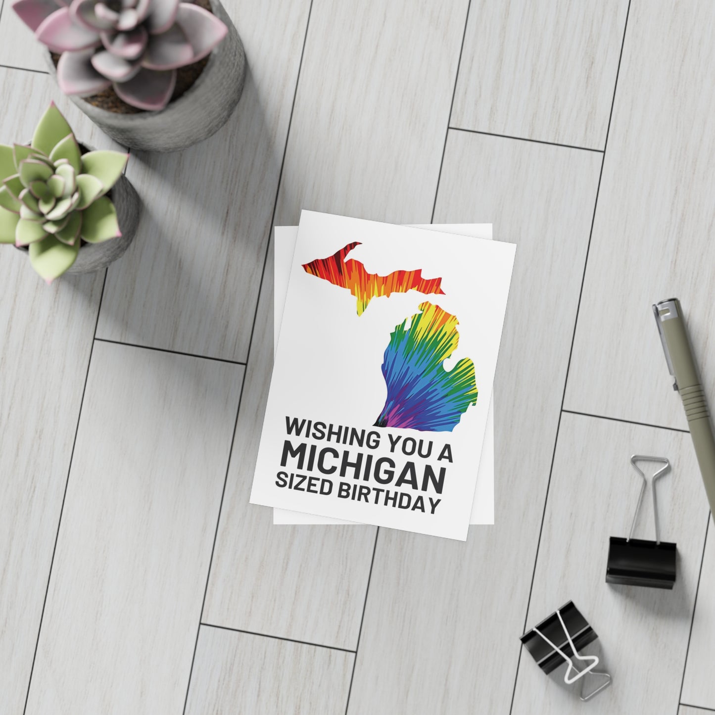 Wishing You a Michigan-Sized Birthday | Michigan Map | Home State Greeting Card