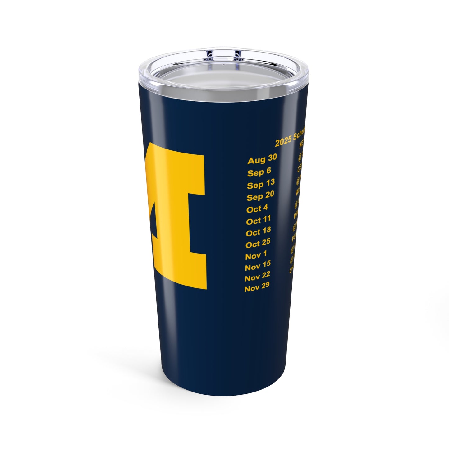 Michigan 2025 Schedule Tumbler 20oz