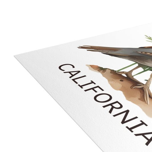 California | Valley Quail & Poppies | Home State Greeting Card