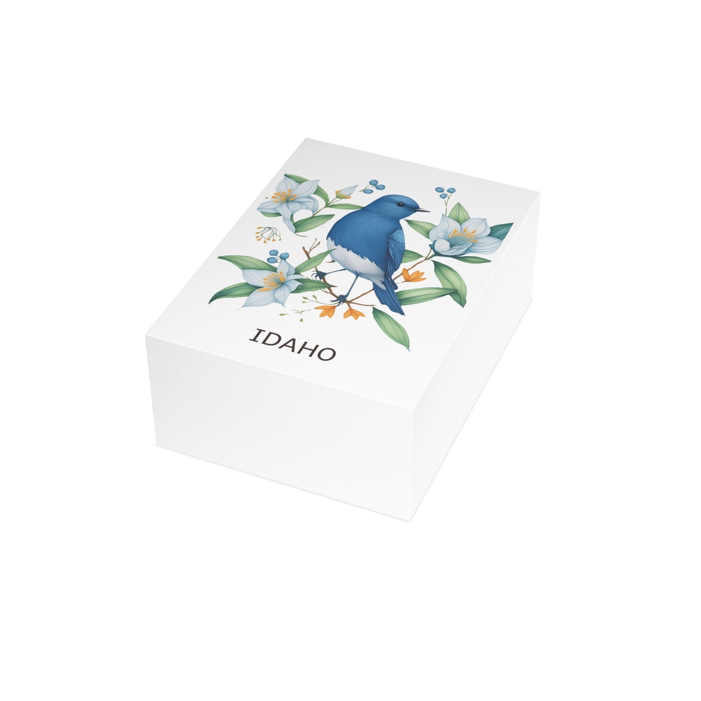 Idaho | Mountain Bluebird & Mock Orange | Home State Greeting Card