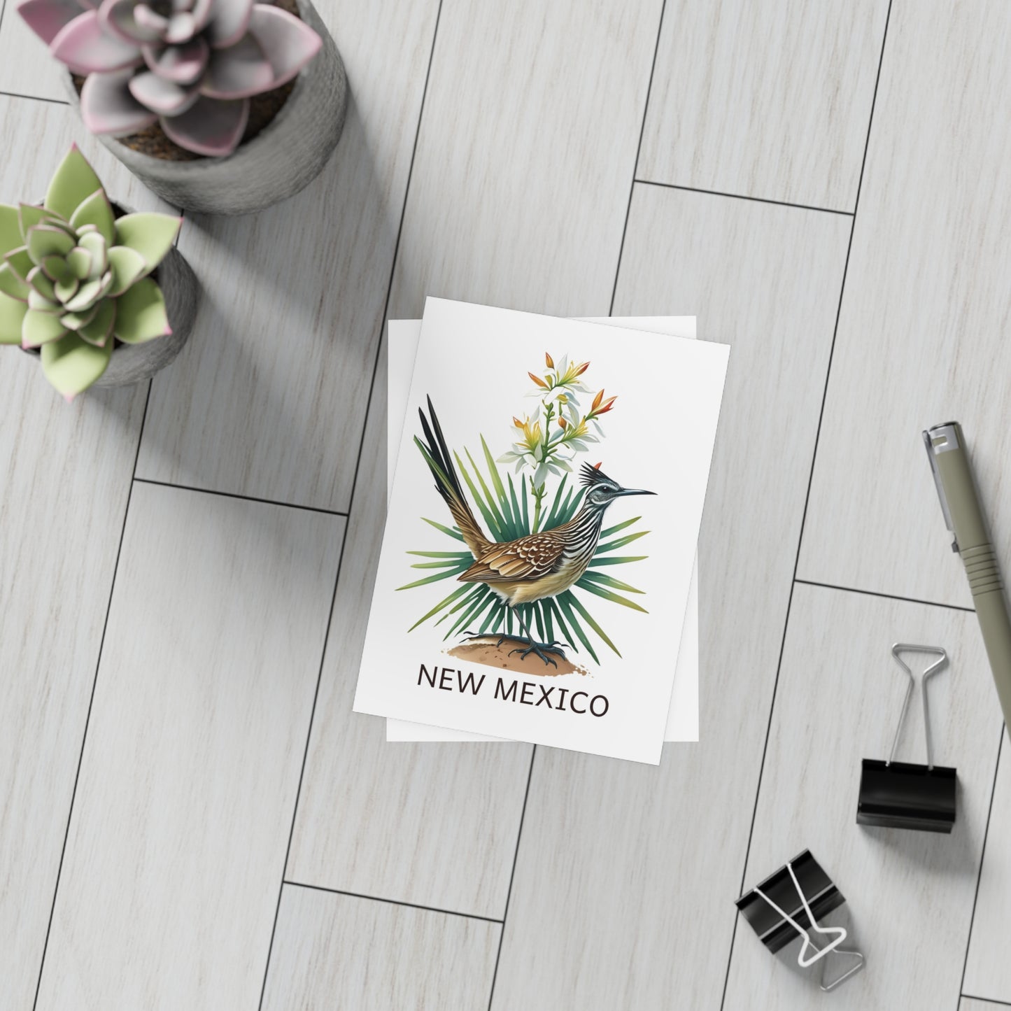 New Mexico | Roadrunner & Yucca Plants | Home State Greeting Card