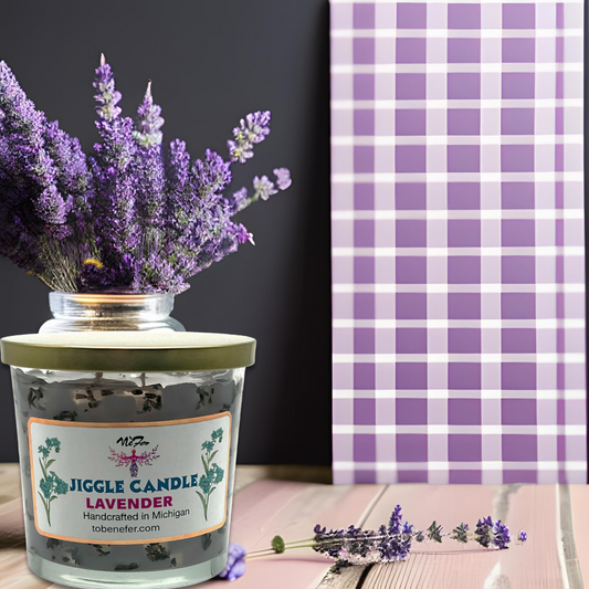 Lavender Checkered Jiggle Candle