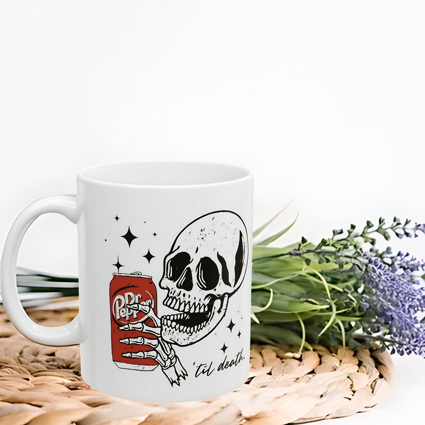 Till Death Skeleton Dr. Pepper Coffee Ceramic Mug