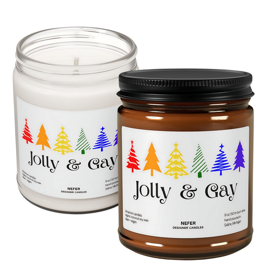 Jolly and Gay Christmas Candle