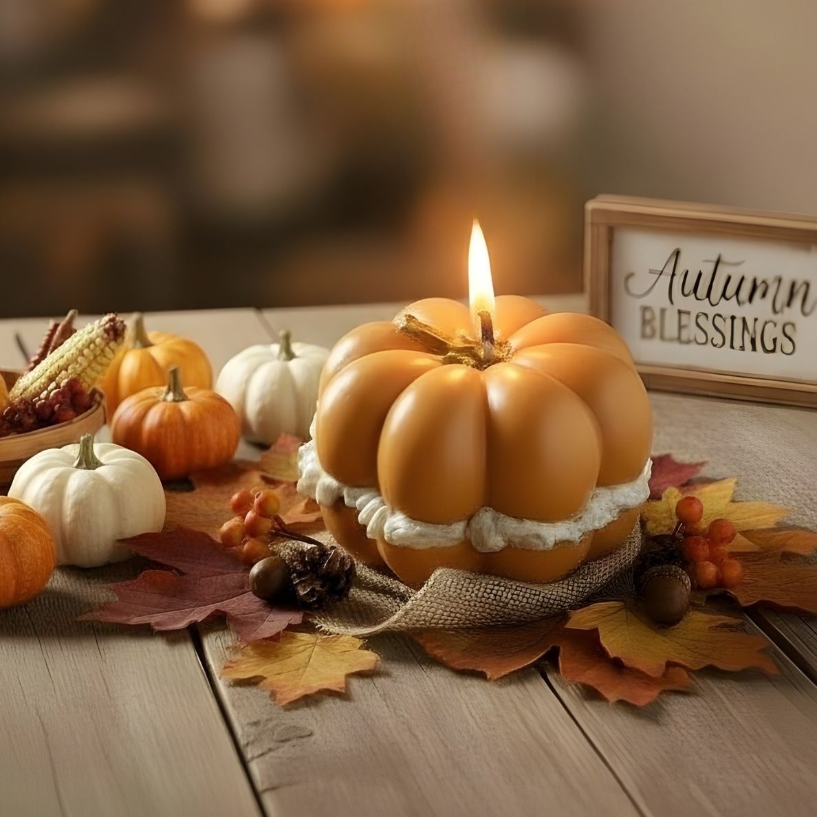 Pumpkin Time |  Pumpkin Spice Scented Novelty Decorative Candle