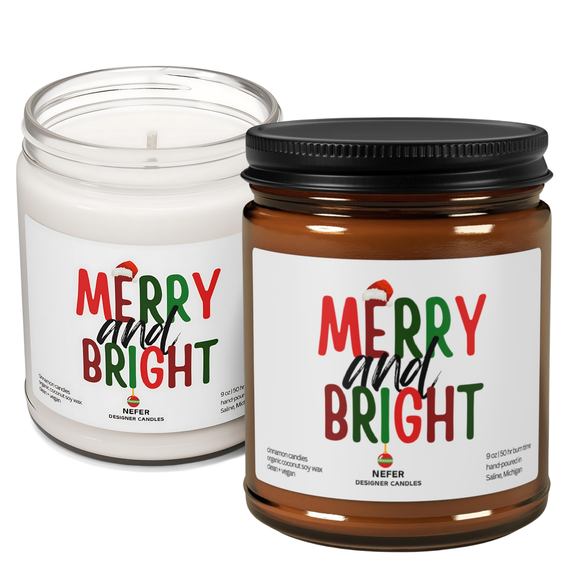 Merry and Bright Christmas Candle