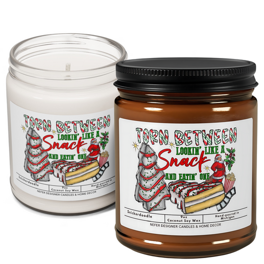 Torn Between Looking Like a Snack and Eating One - Funny Santa Candle