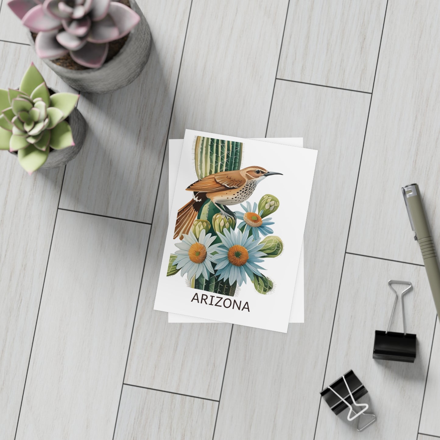 Arizona | Cactus Wren & Saguaro Cactus | Home State Card