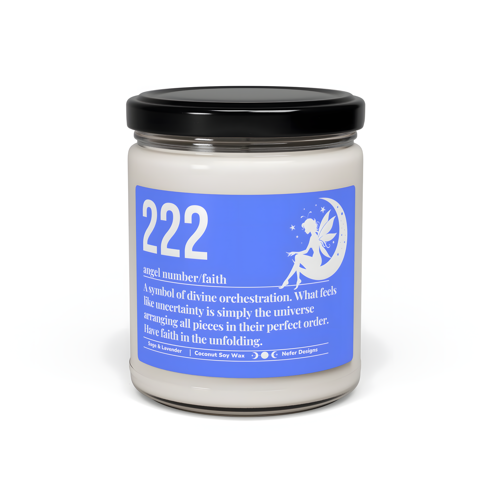 222 Angel Number Candle - Divine Faith & Spiritual Guidance Soy Wax Candle