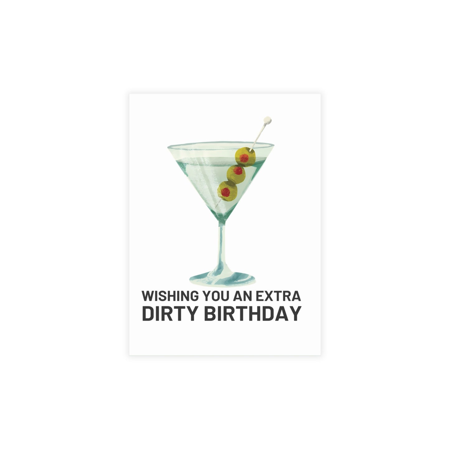 Wishing You an Extra Dirty Birthday | Martini-themed Greeting Card