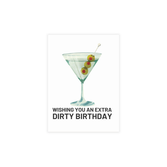 Wishing You an Extra Dirty Birthday | Martini-themed Greeting Card