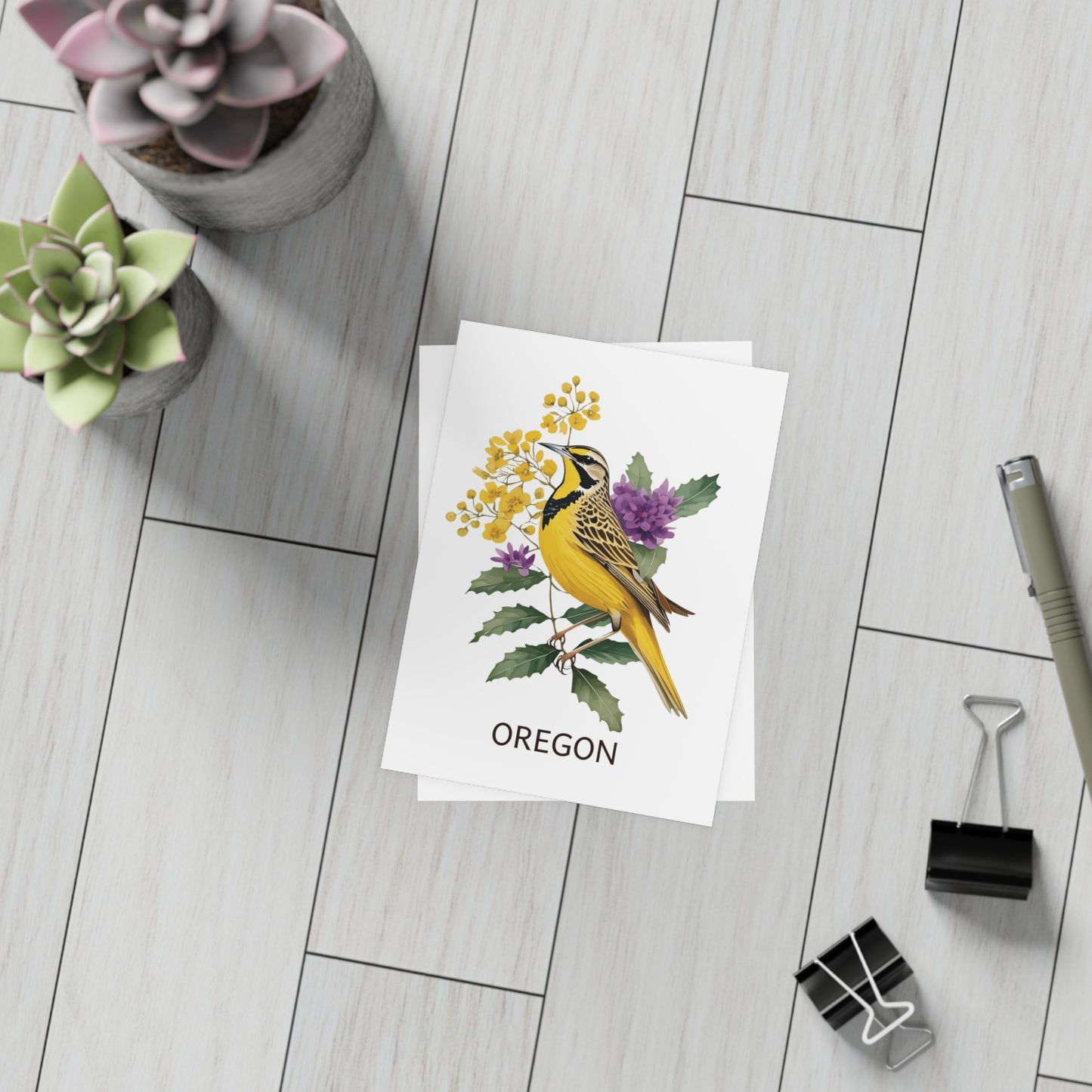 Oregon | Meadowlark & Oregon Grape | Home State Greeting Card