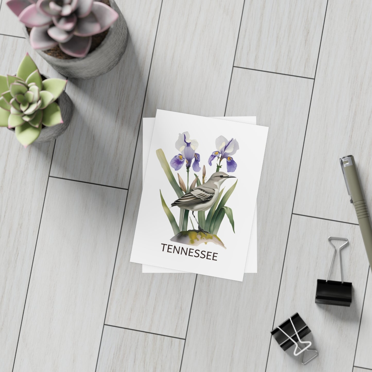 Tennessee | Mockingbird & Purple Iris | Home State Greeting Card