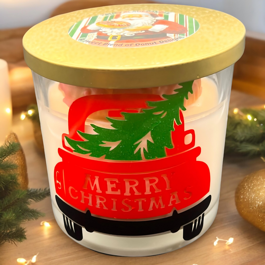 Krispy Claus Christmas Donut Candle