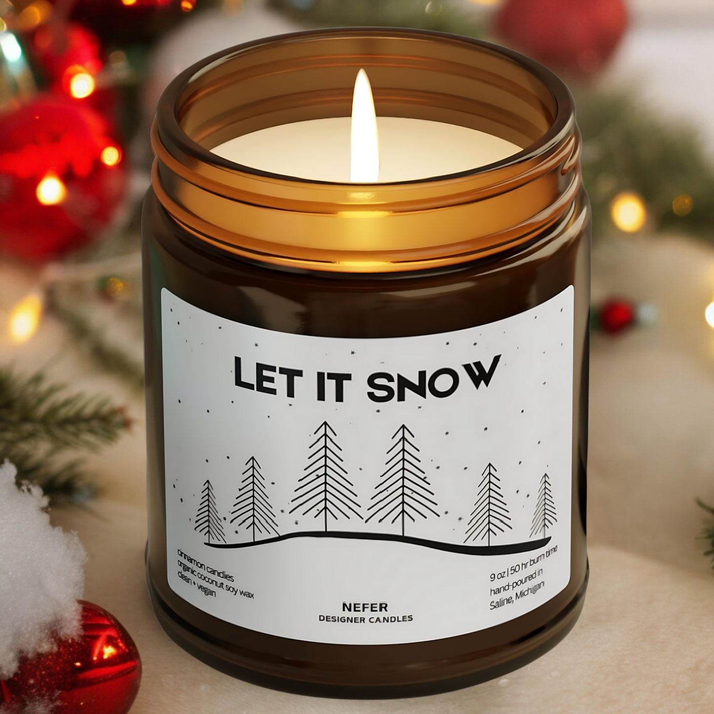 Let it Snow Christmas Candle