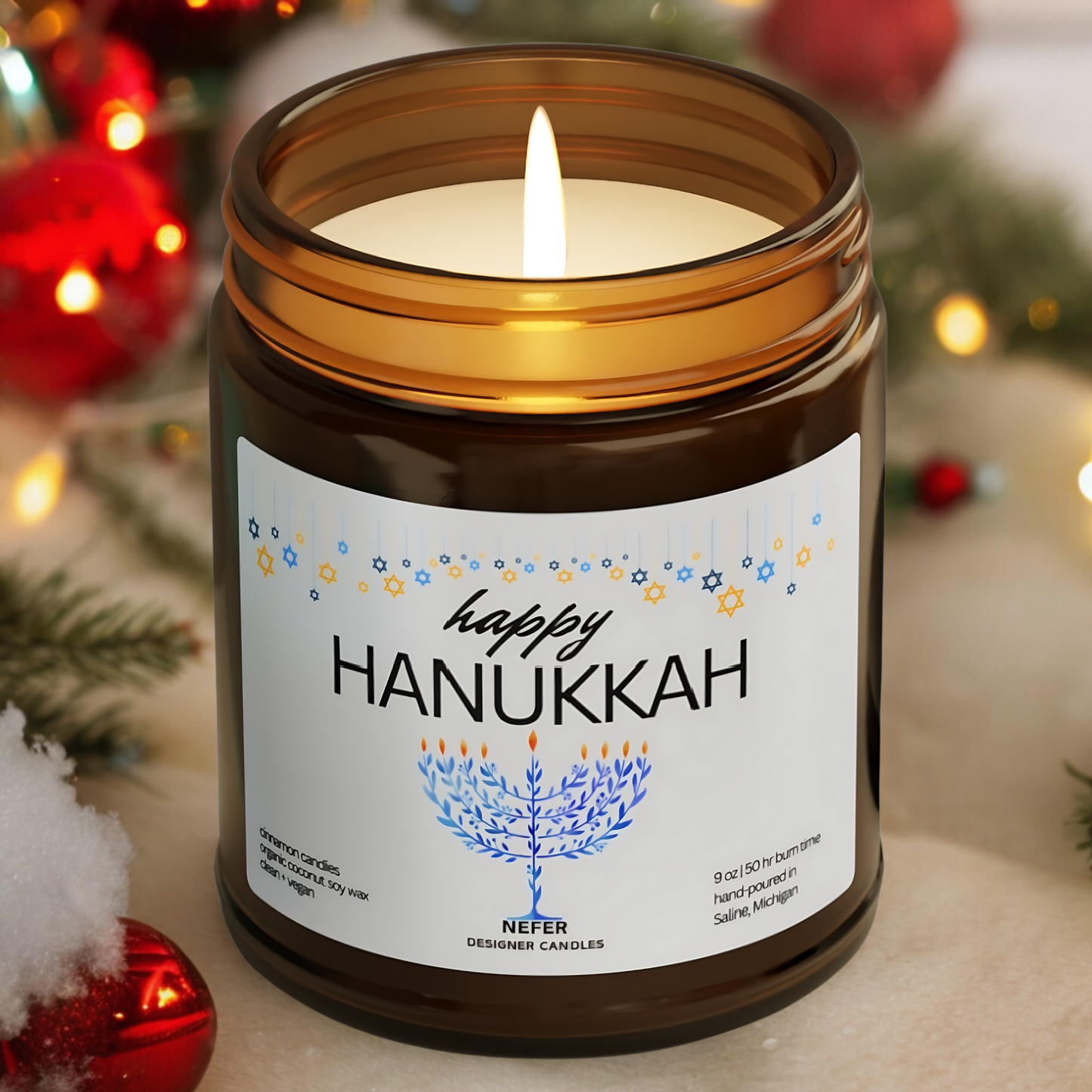 Happy Hanukkah Candle