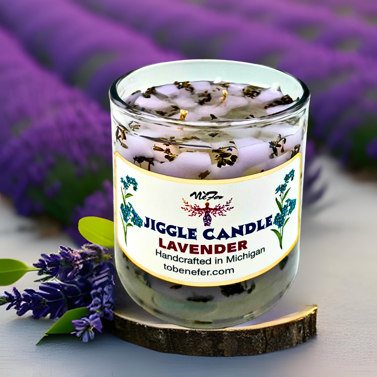 Lavender Checkered Jiggle Candle