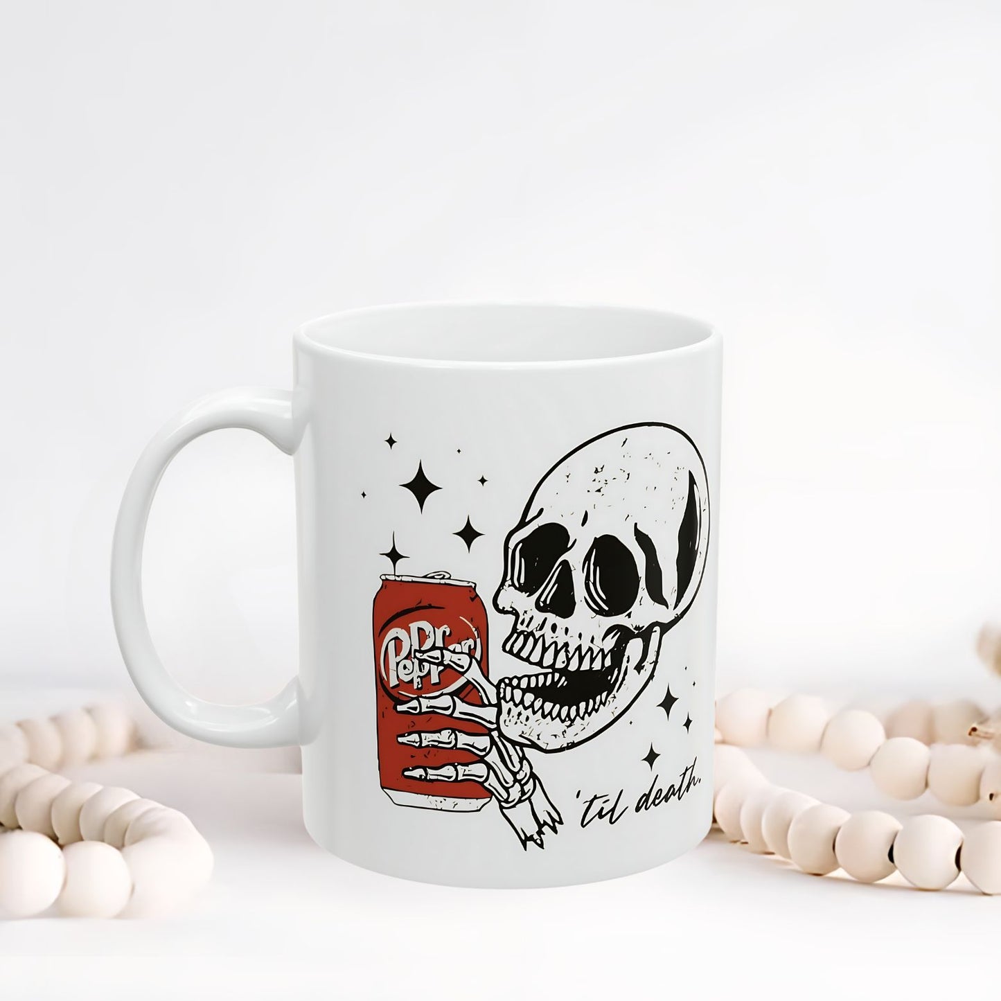 Till Death Skeleton Dr. Pepper Coffee Ceramic Mug