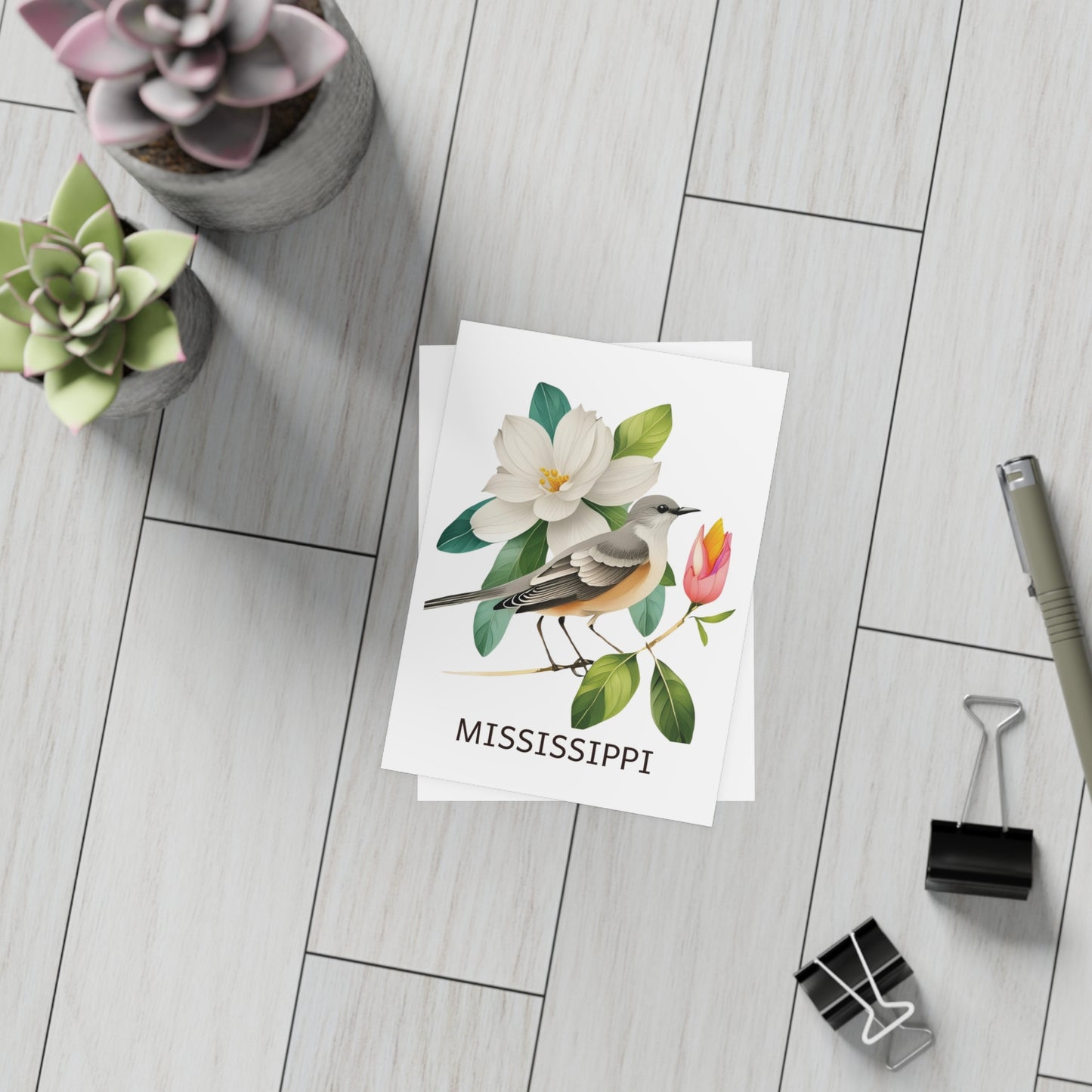 Mississippi | Mockingbird & Magnolia Tree | Home State Greeting Card