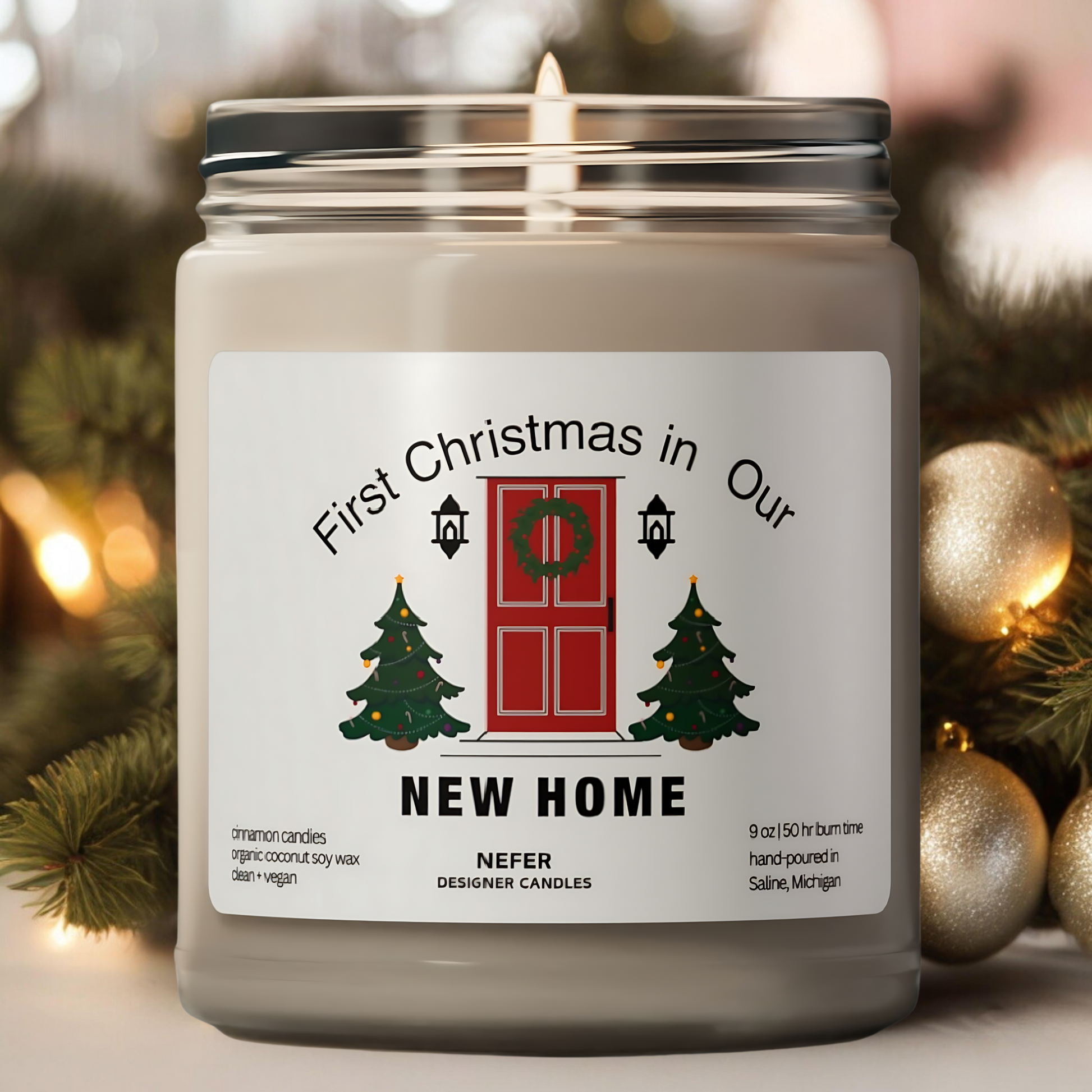 First Christmas in Our New Home Candle 