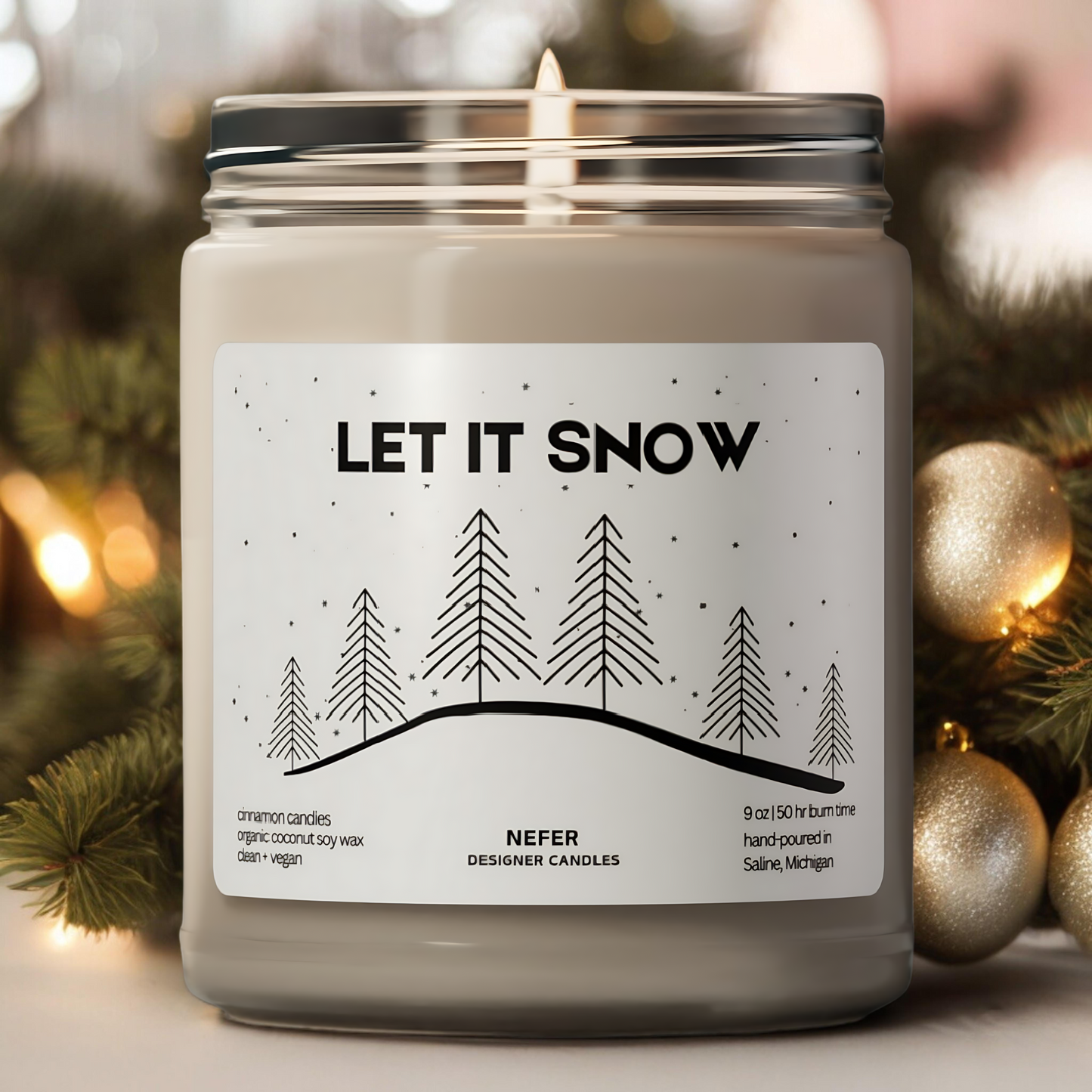 Let it Snow Christmas Candle