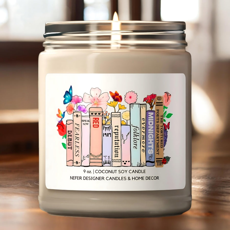 Albums As Books | Eras Bookshelf | Music Themed Candle