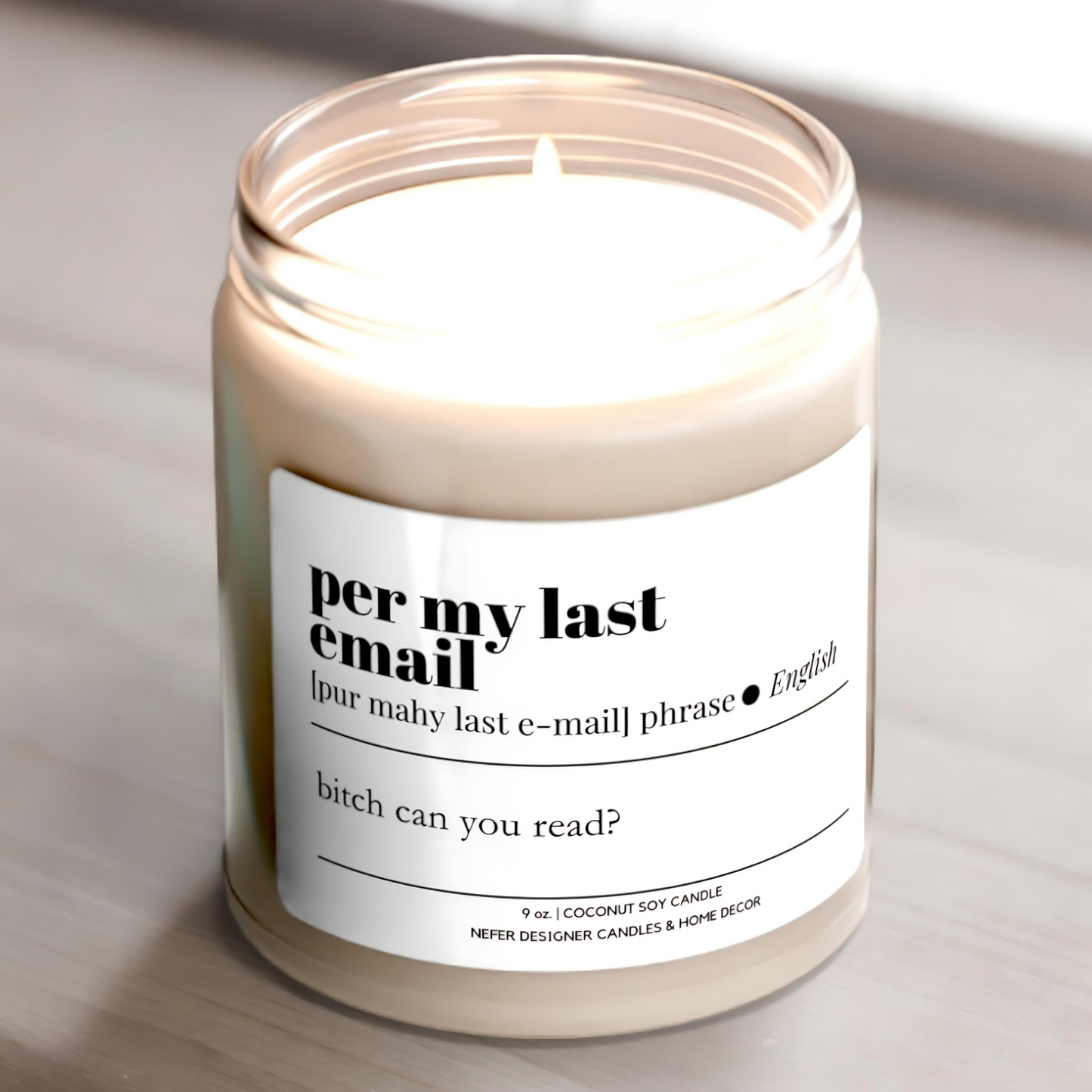 Per My Last Email Funny Coworker Candle