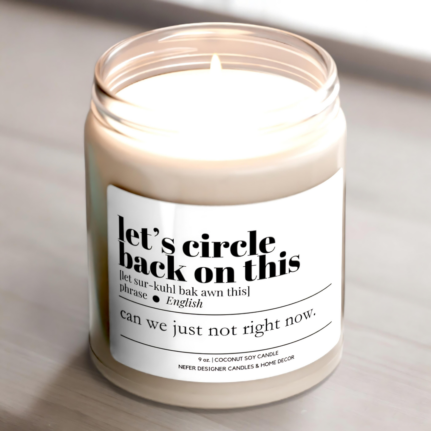 Let's Circle Back Funny Coworker Candle