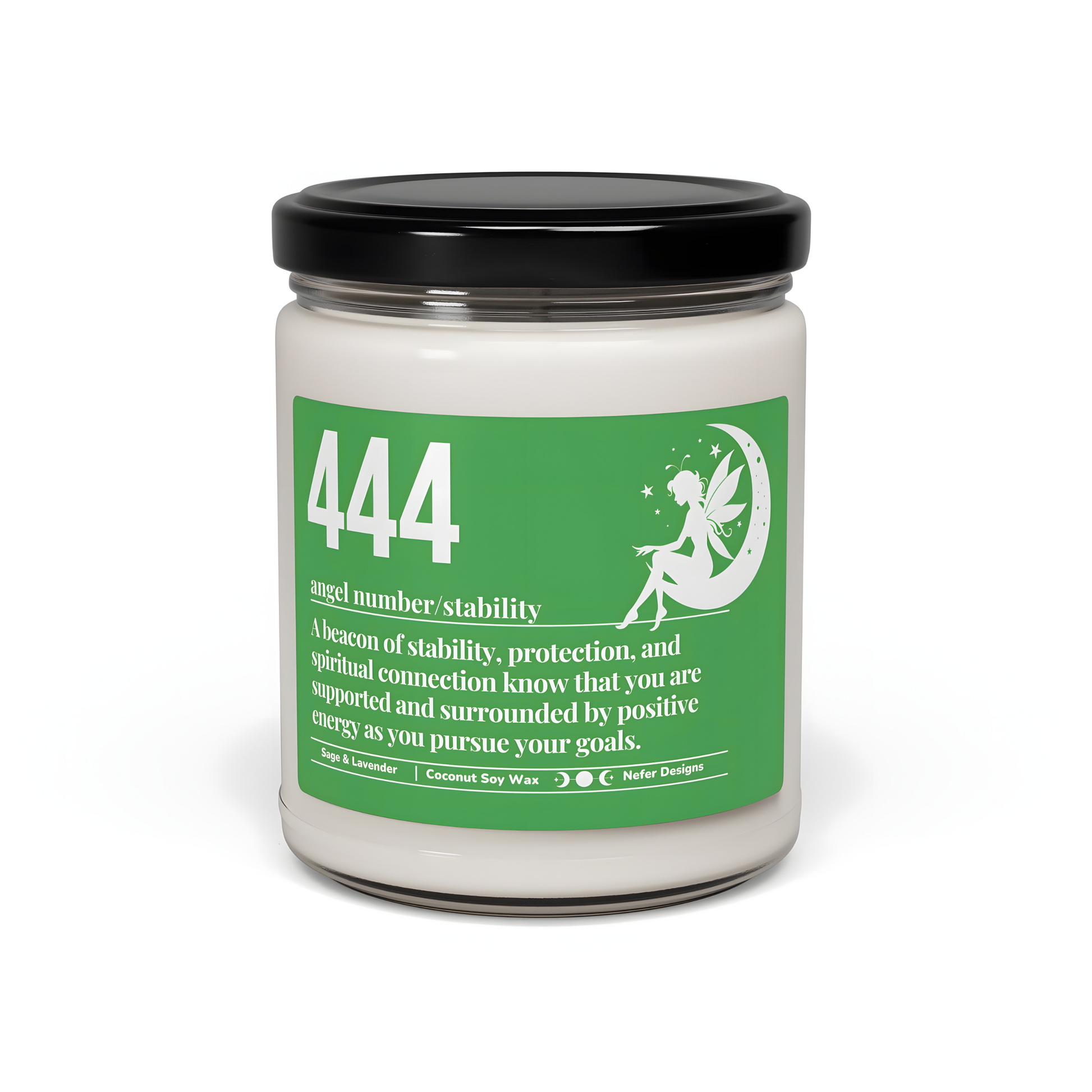 444 Angel Number Candle - Stability & Protection Spiritual Soy Wax Candle