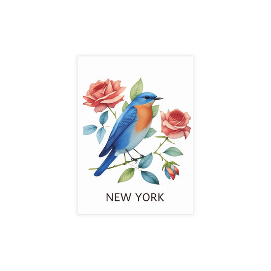 New York State | Bluebird & Roses | Home State Greeting Card