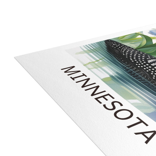 Minnesota |  Loon & Lady Slippers | Home State Greeting Card