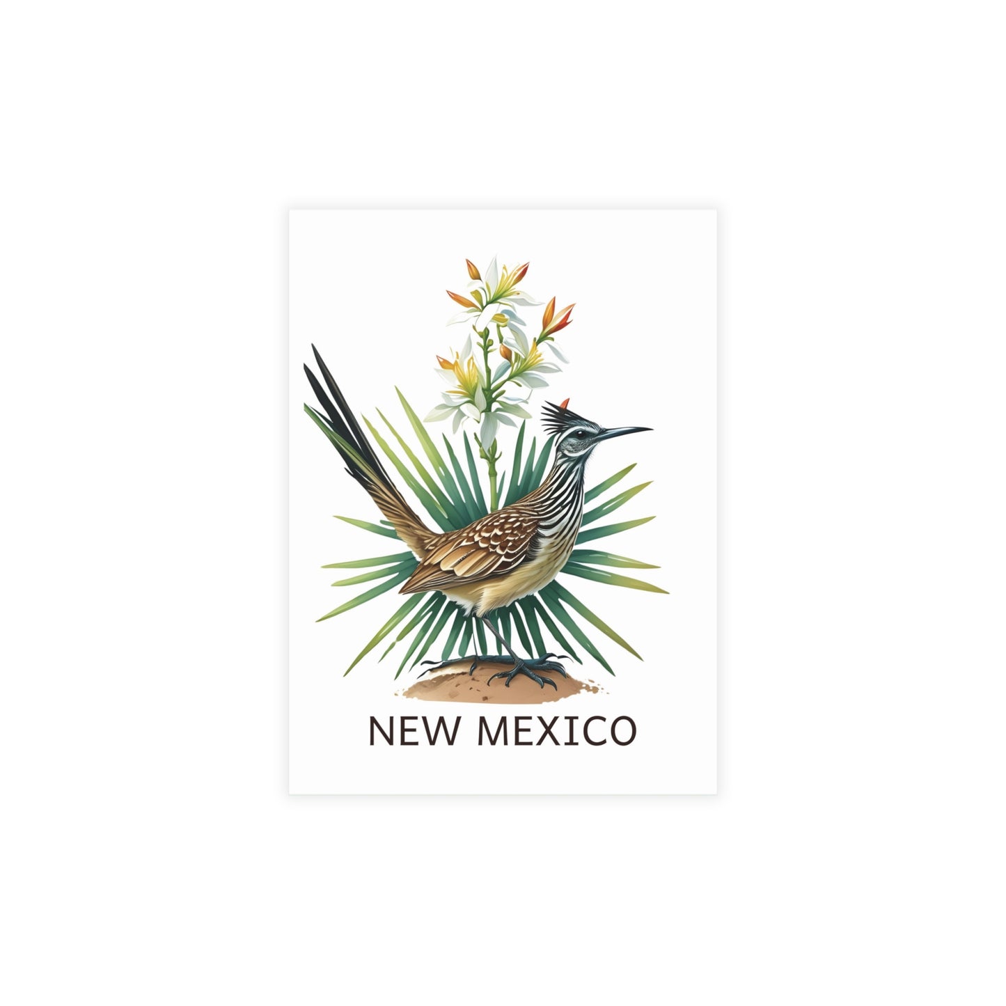 New Mexico | Roadrunner & Yucca Plants | Home State Greeting Card