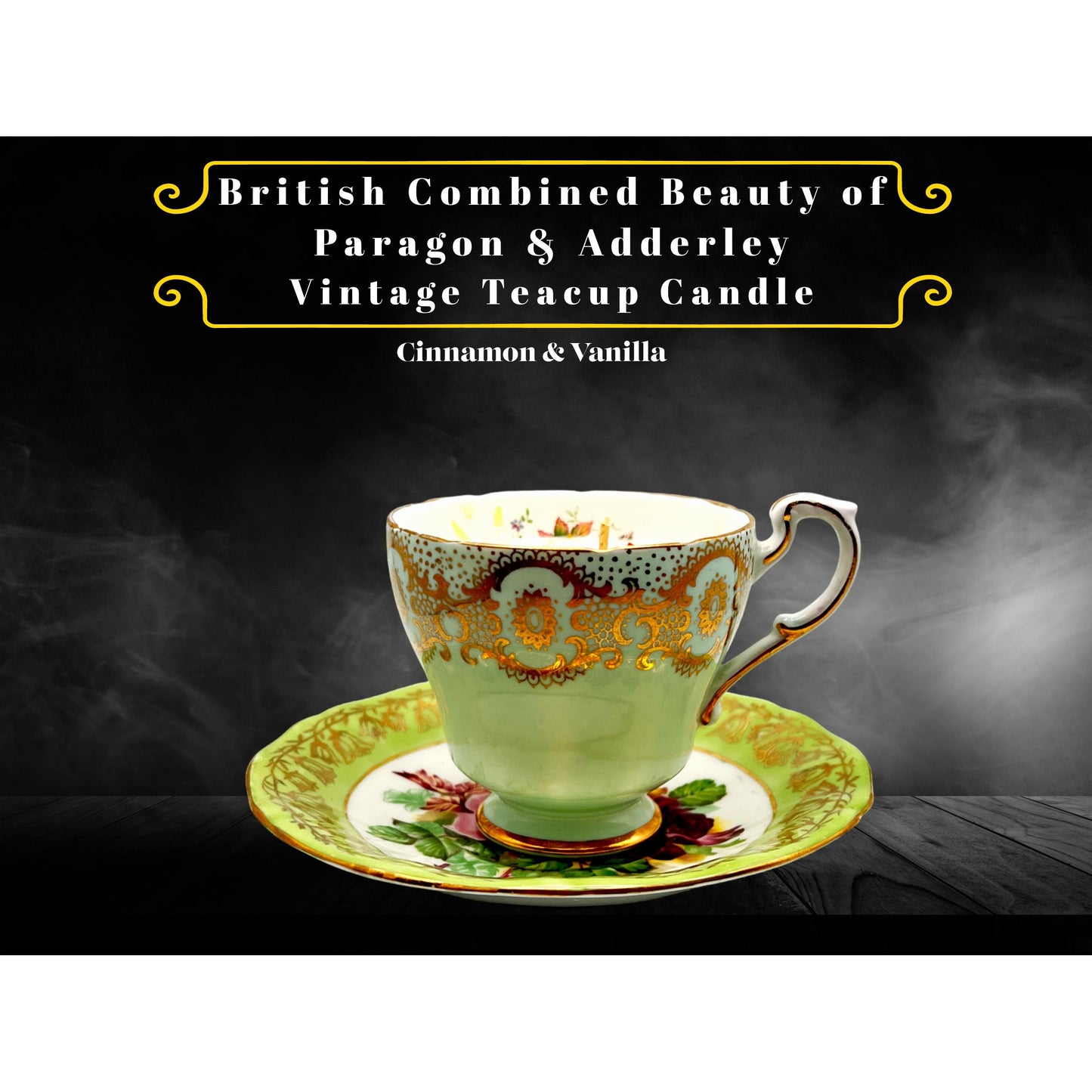 British Combined Beauty of Paragon and Adderley Vintage Teacup Candle