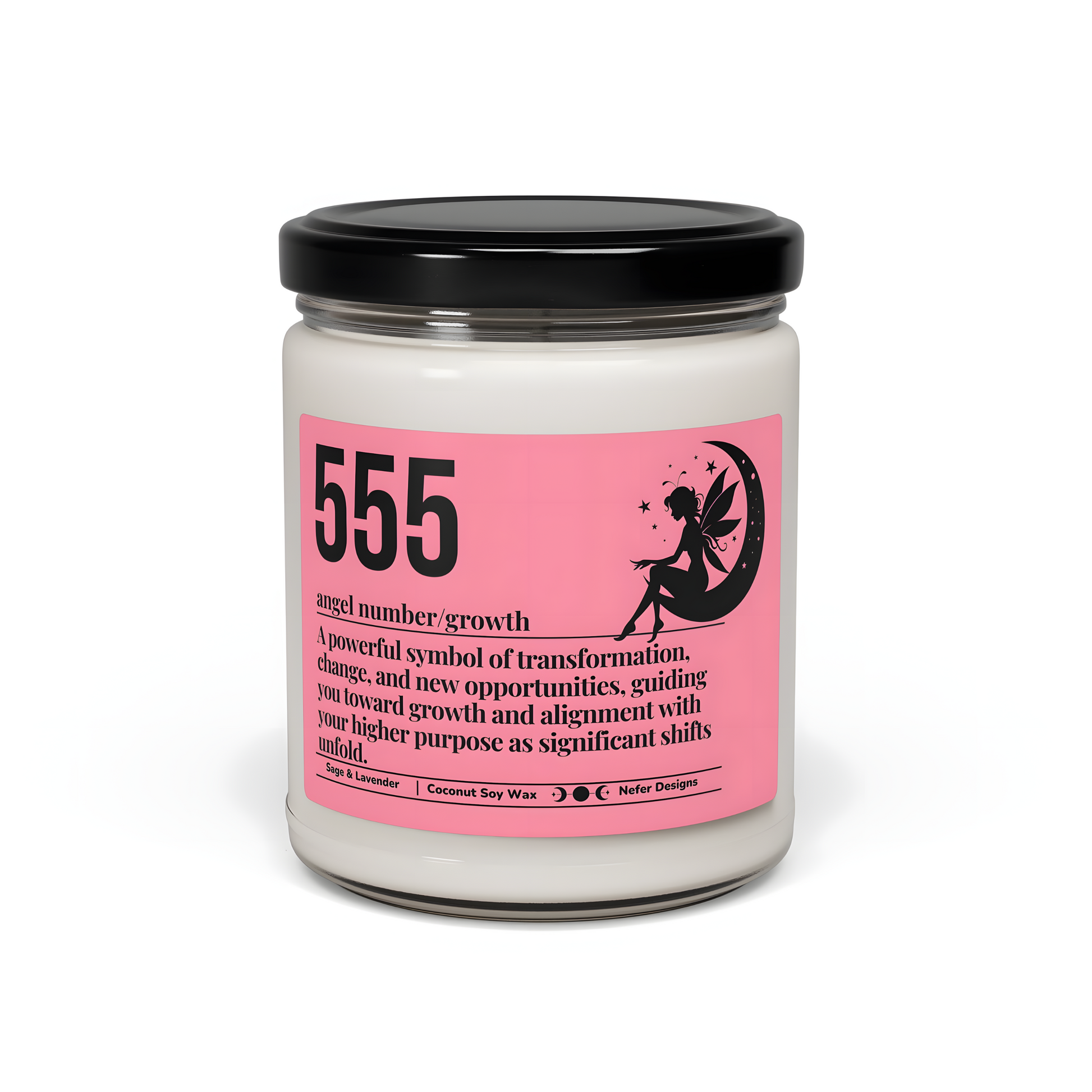 555 Angel Number Candle - Transformation & New Opportunities Manifestation Wax