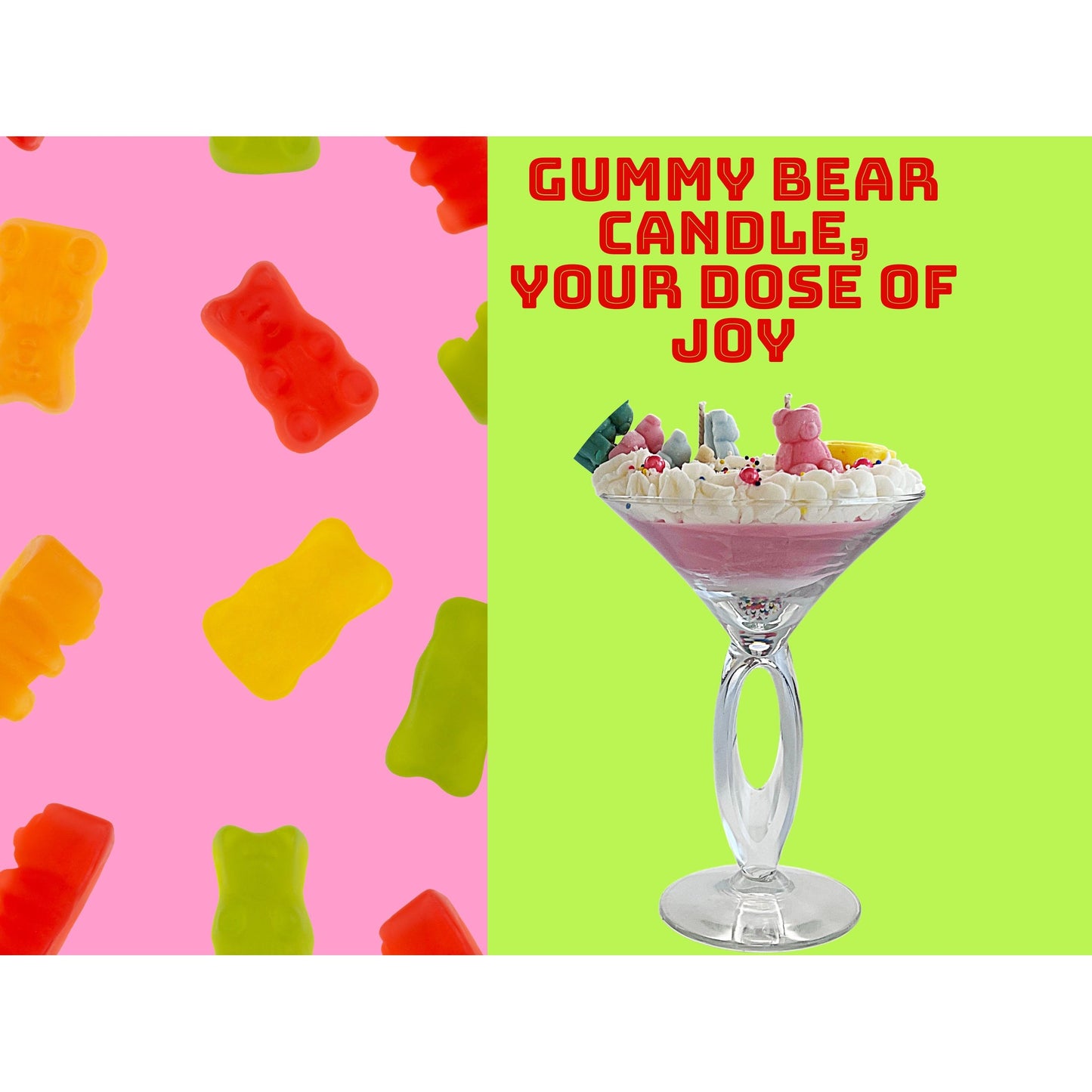 Gummy Bear Martini Candle