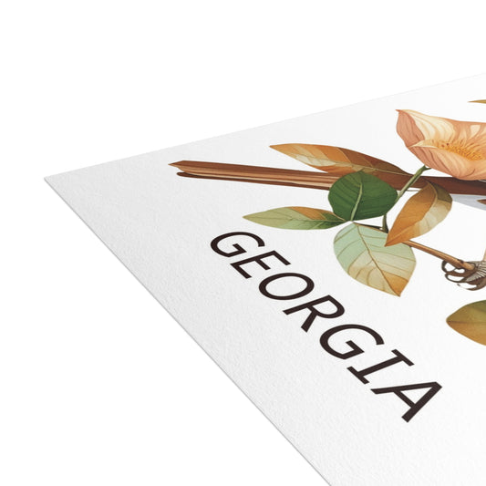 Georgia | Brown Thrasher & Cherokee Rose | Home State Greeting Card